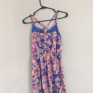 Lace High-Low Floral Dress